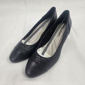 Easy Street Trinnie Women's Black Woven Comfort Pumps Heels Size 8.5M